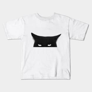 Angry black cat Kids T-Shirt